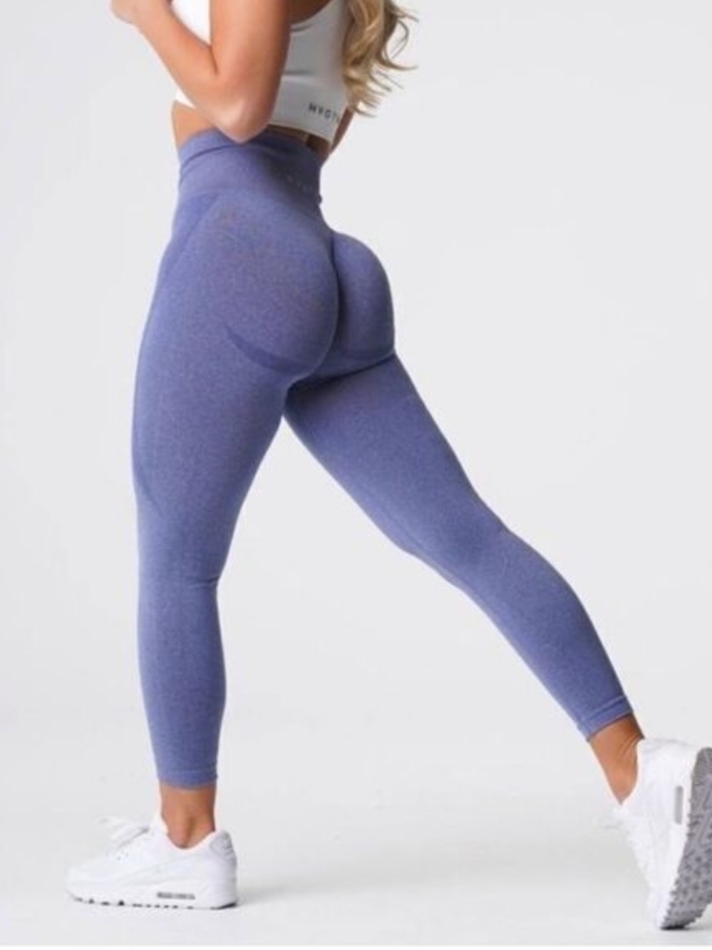 NVGTN Blue Marl Contour Seamless High Waisted Leggings - Medium
